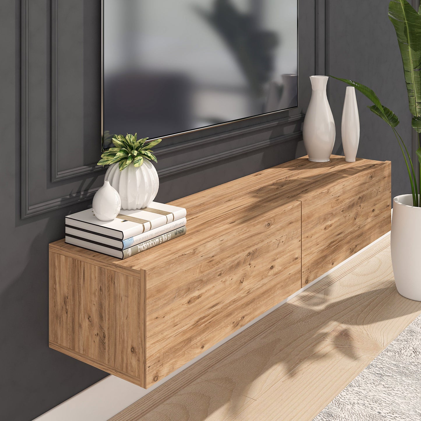 Housley 53" Floating TV Stand Up to 70" TV's Wall Mounted Media Console