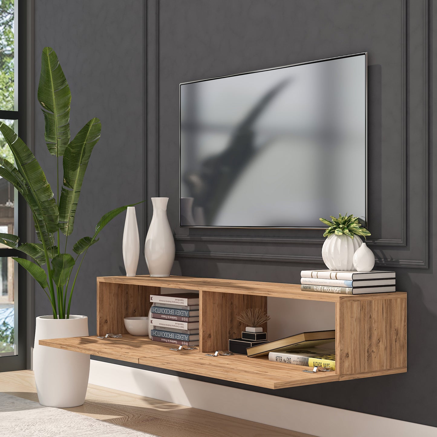 Housley 53" Floating TV Stand Up to 70" TV's Wall Mounted Media Console