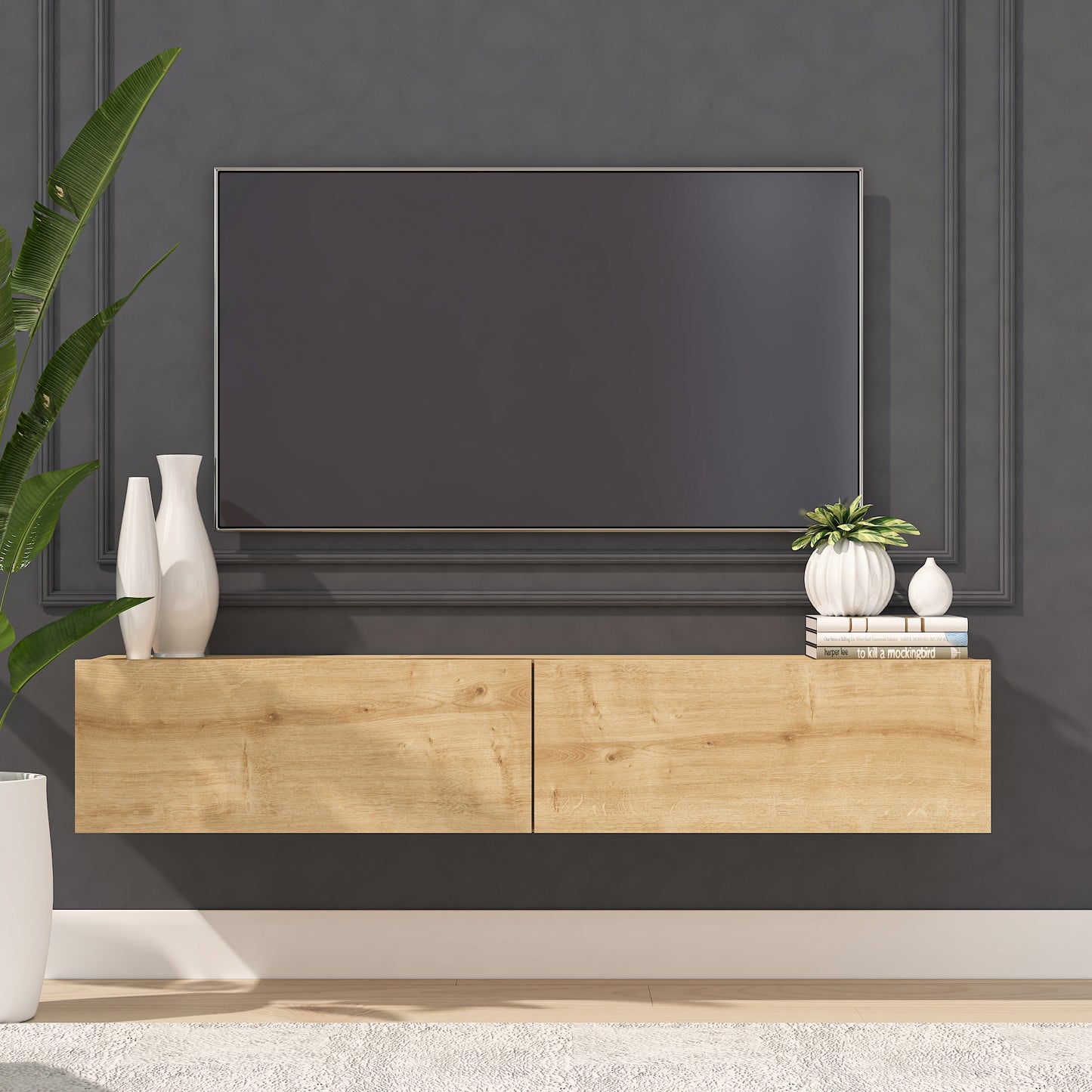 Housley 53" Floating TV Stand Up to 70" TV's Wall Mounted Media Console
