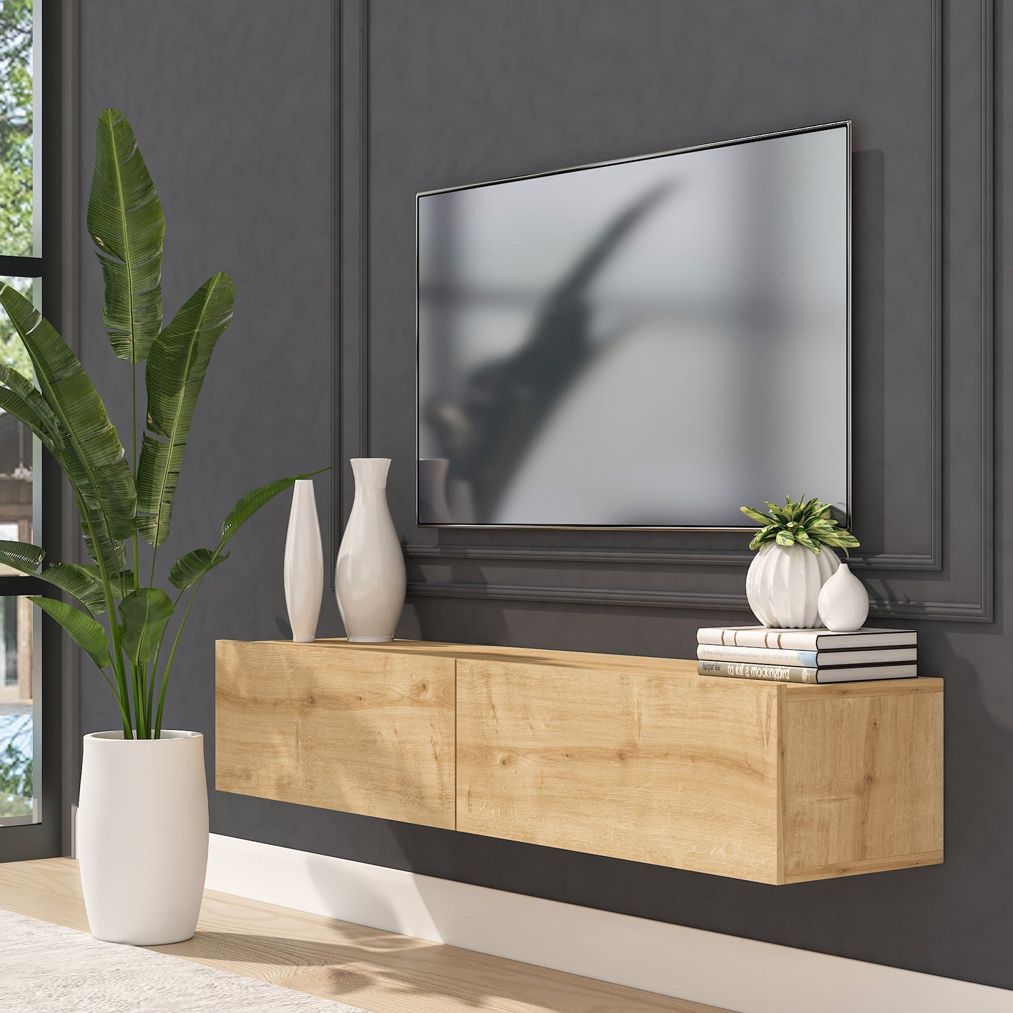 Housley 53" Floating TV Stand Up to 70" TV's Wall Mounted Media Console