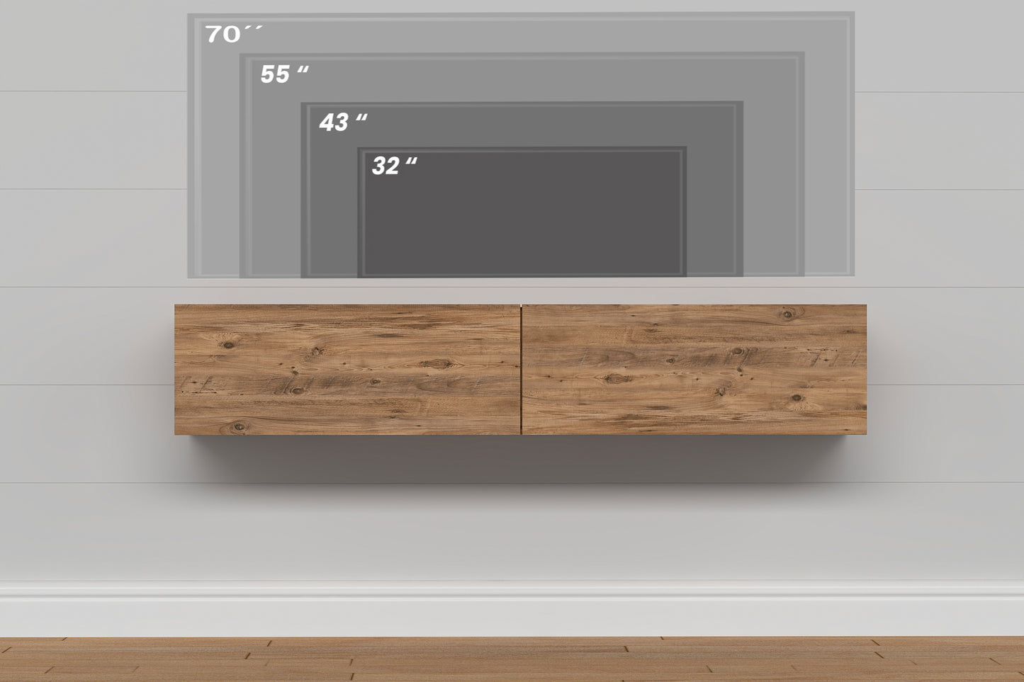 Housley 53" Floating TV Stand Up to 70" TV's Wall Mounted Media Console