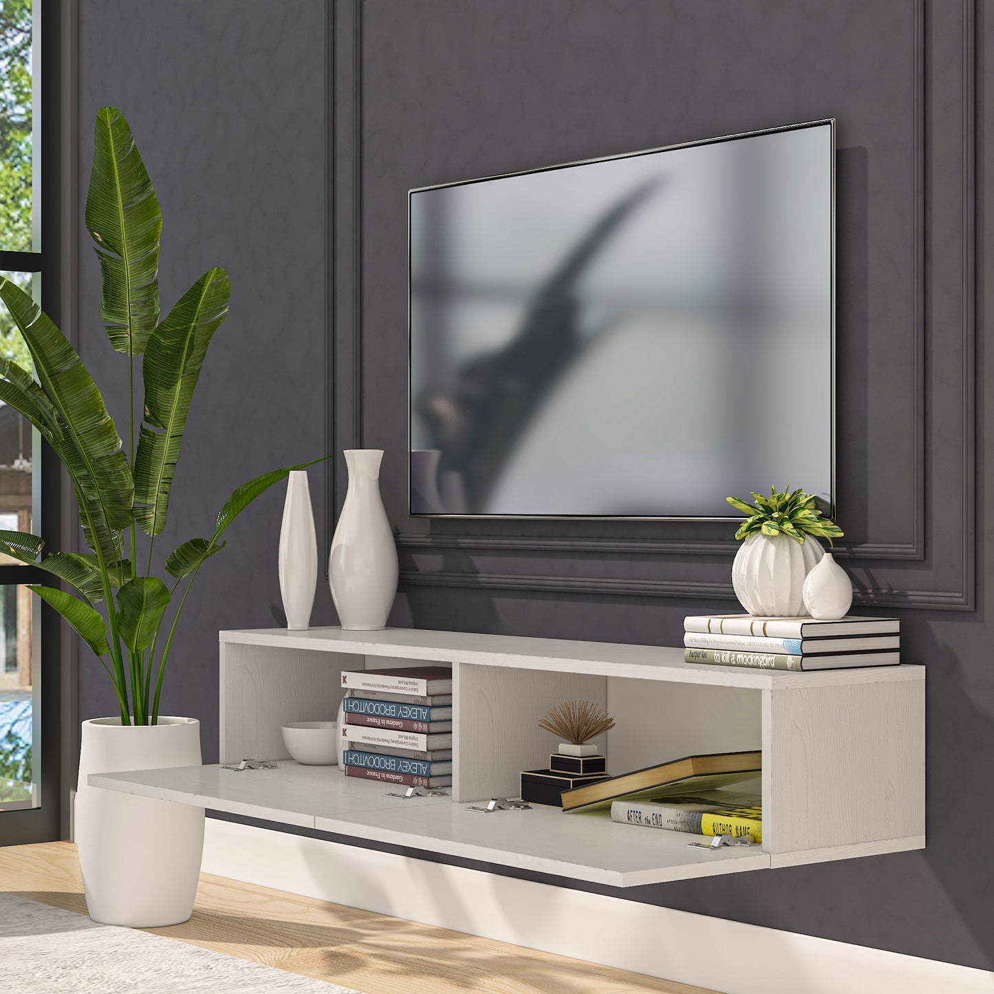 Housley 53" Floating TV Stand Up to 70" TV's Wall Mounted Media Console