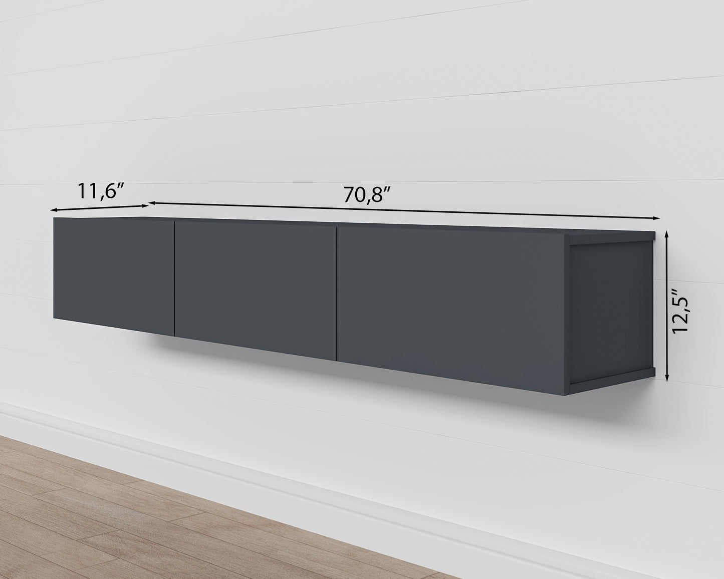 Hamman Modern 71" Floating TV Stand with Storage Wall-Mounted Media Console for TVs up to 80"