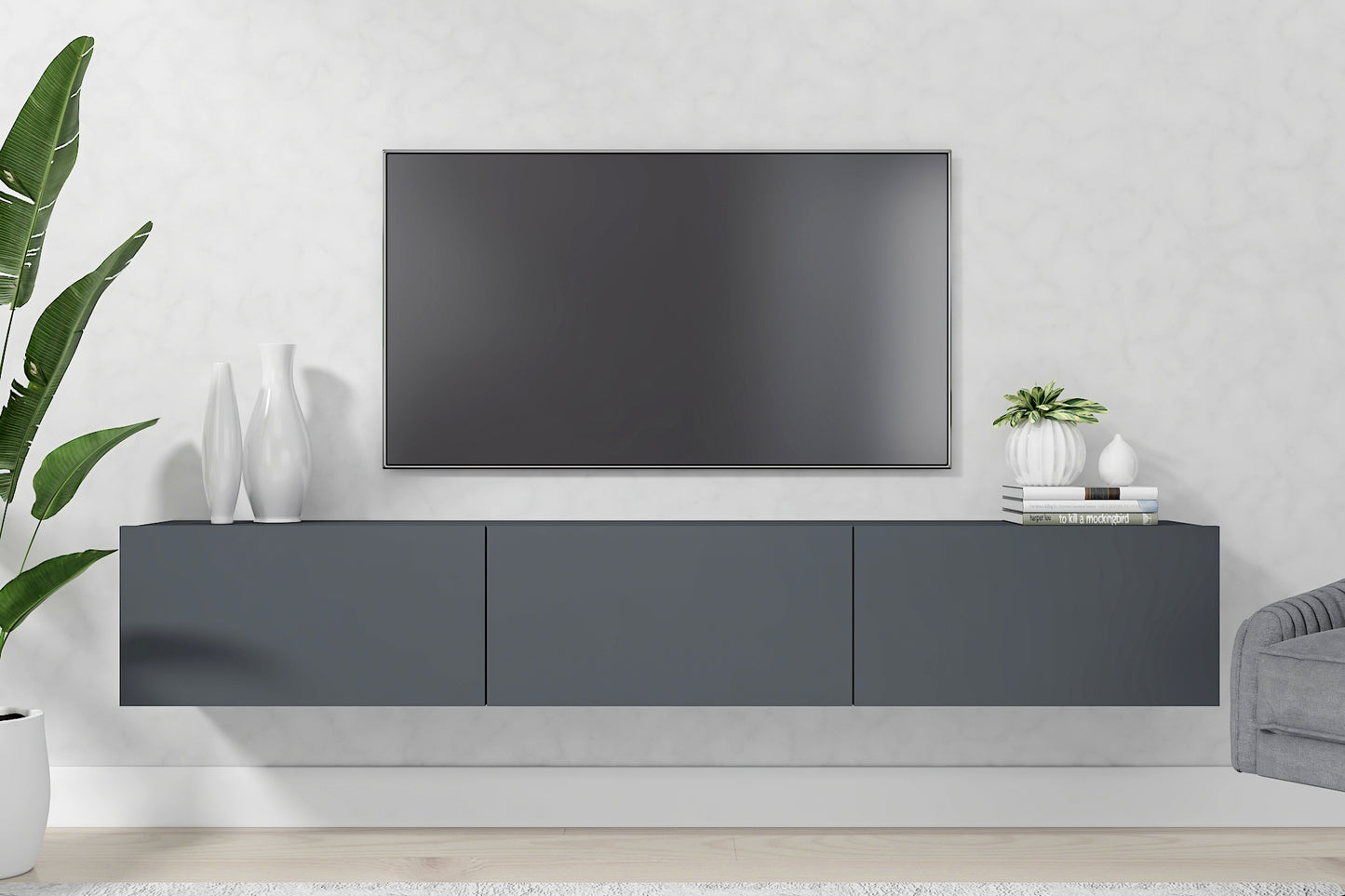 Hamman Modern 71" Floating TV Stand with Storage Wall-Mounted Media Console for TVs up to 80"