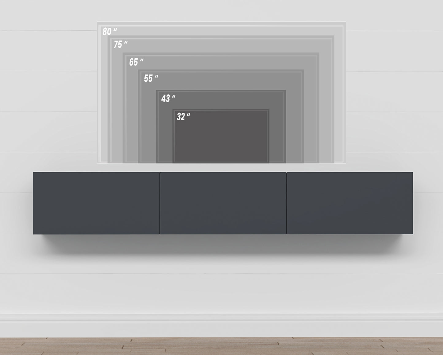 Hamman Modern 71" Floating TV Stand with Storage Wall-Mounted Media Console for TVs up to 80"