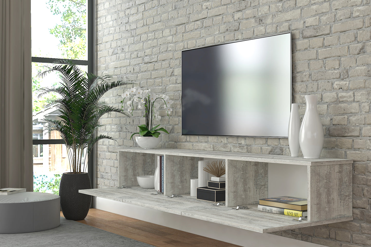 Sculley 71" Floating TV Stand Up to 70" TV's Wall Mounted Media Console