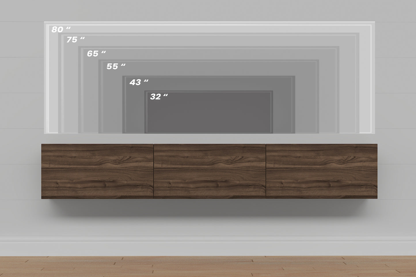 Hamman Modern 71" Floating TV Stand with Storage Wall-Mounted Media Console for TVs up to 80"