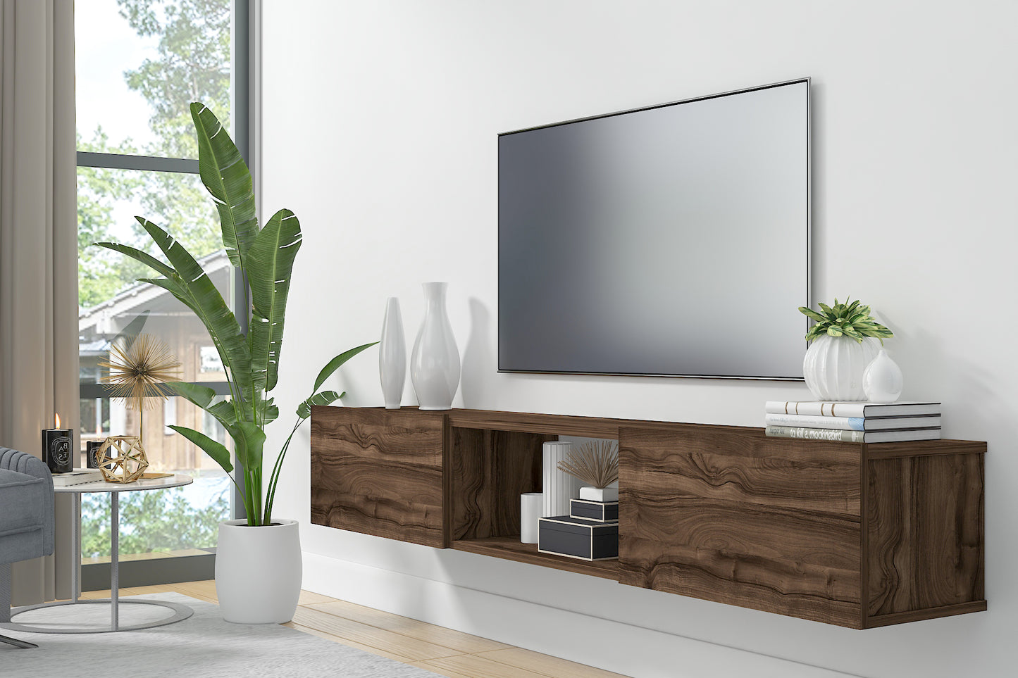 Sculley 71" Floating TV Stand Up to 70" TV's Wall Mounted Media Console