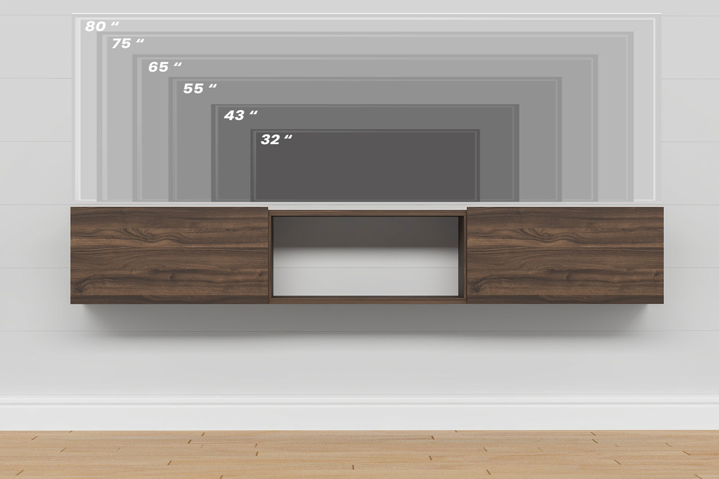 Sculley 71" Floating TV Stand Up to 70" TV's Wall Mounted Media Console