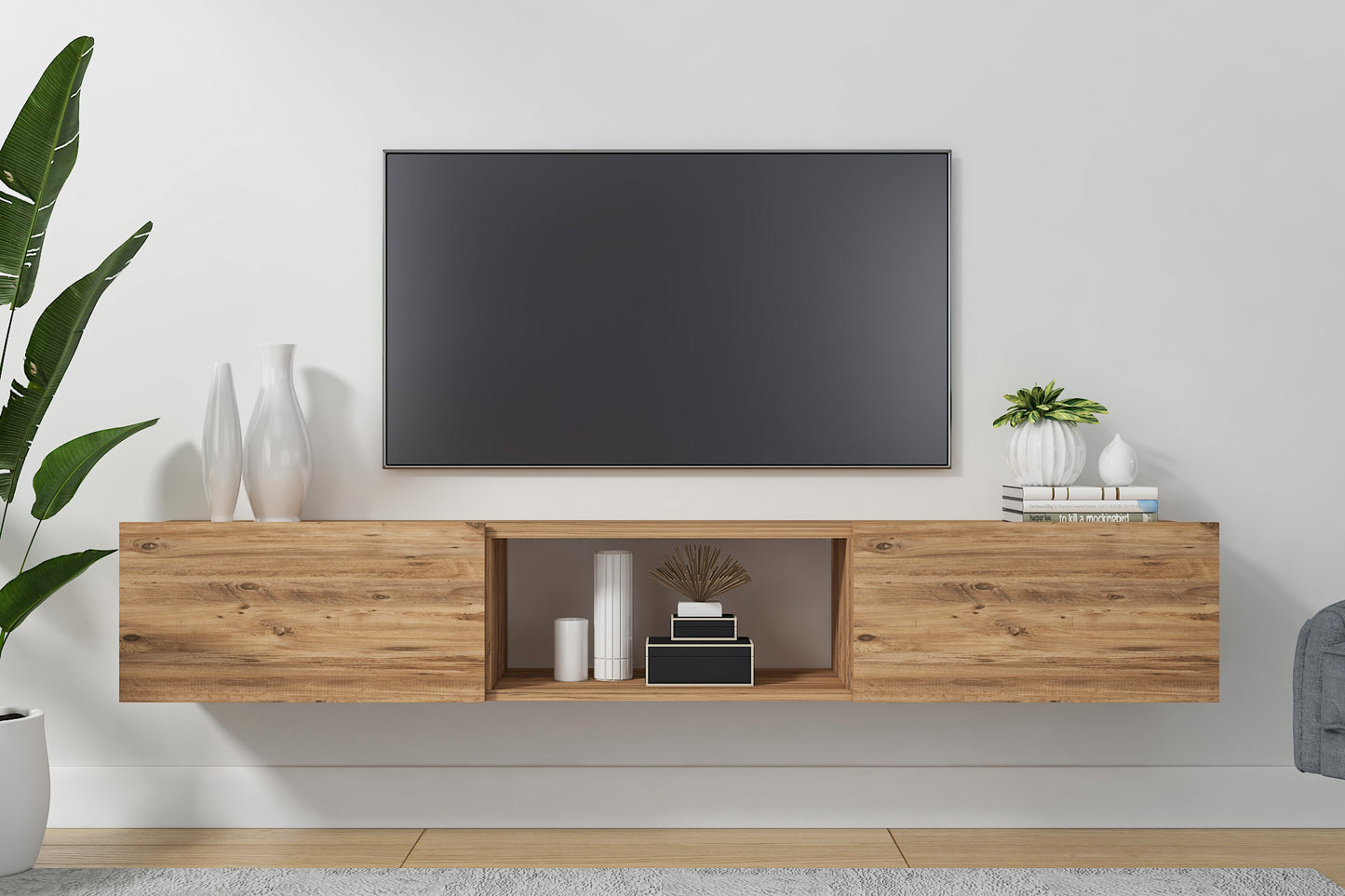 Sculley 71" Floating TV Stand Up to 70" TV's Wall Mounted Media Console