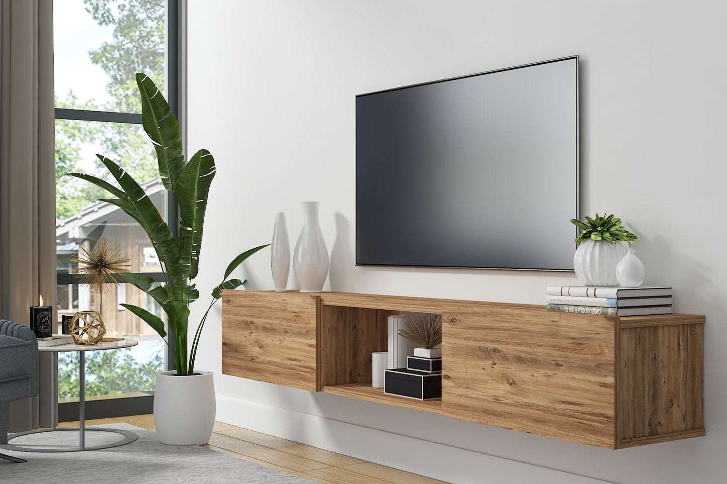 Sculley 71" Floating TV Stand Up to 70" TV's Wall Mounted Media Console
