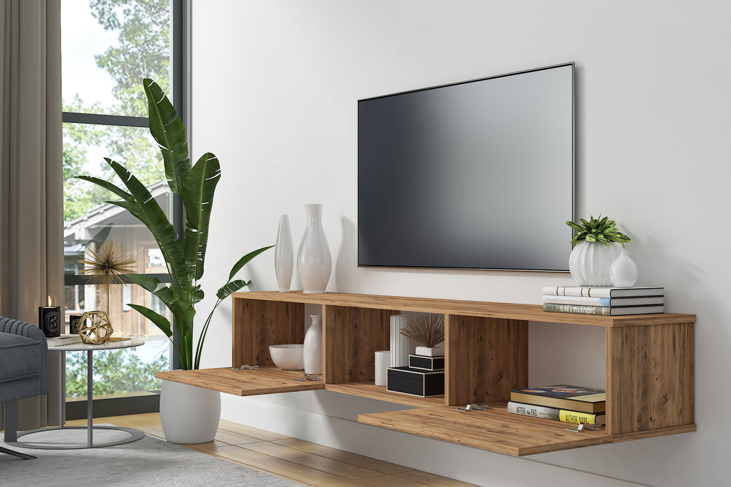 Sculley 71" Floating TV Stand Up to 70" TV's Wall Mounted Media Console
