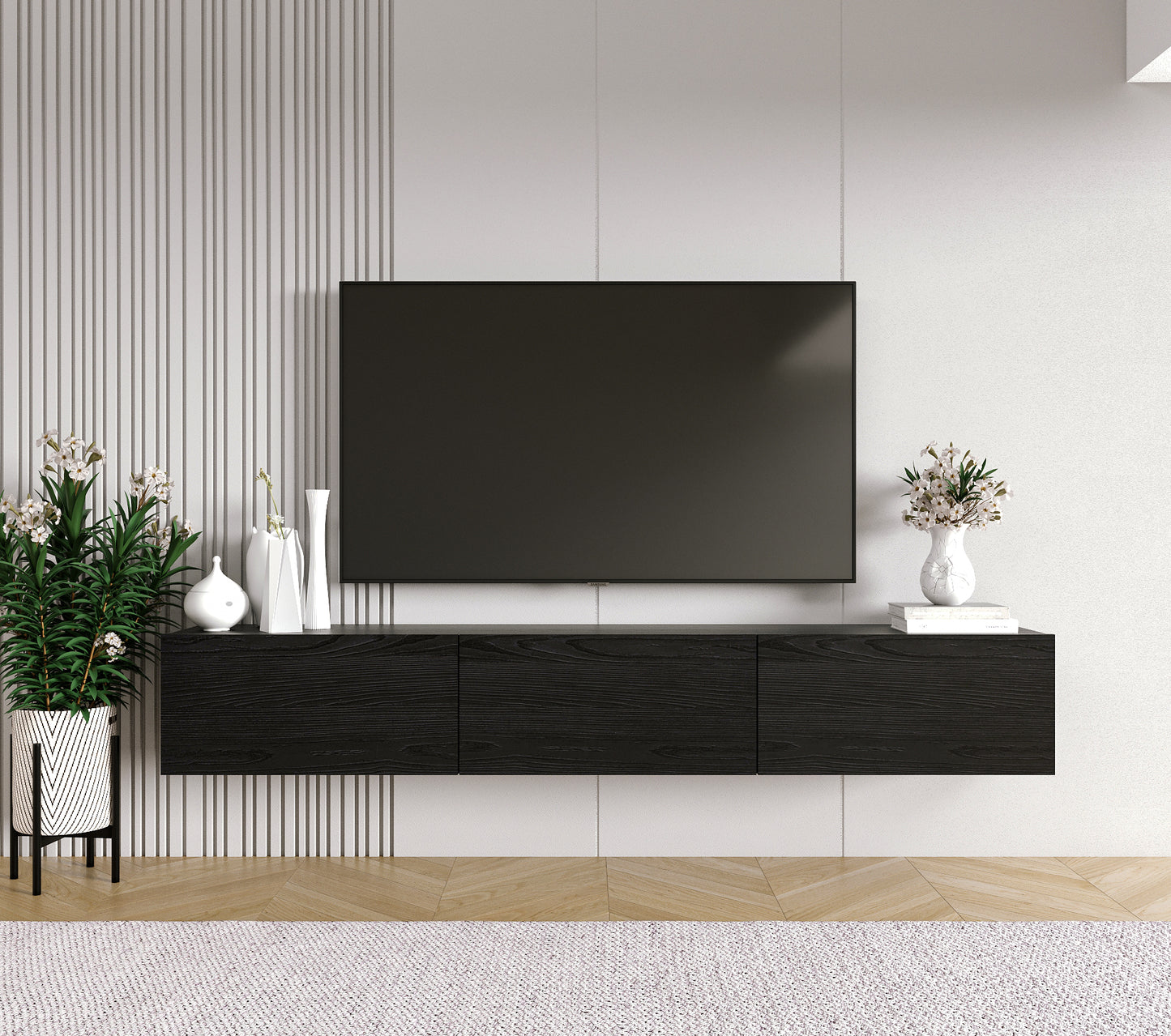 Hamman Modern 71" Floating TV Stand with Storage Wall-Mounted Media Console for TVs up to 80"