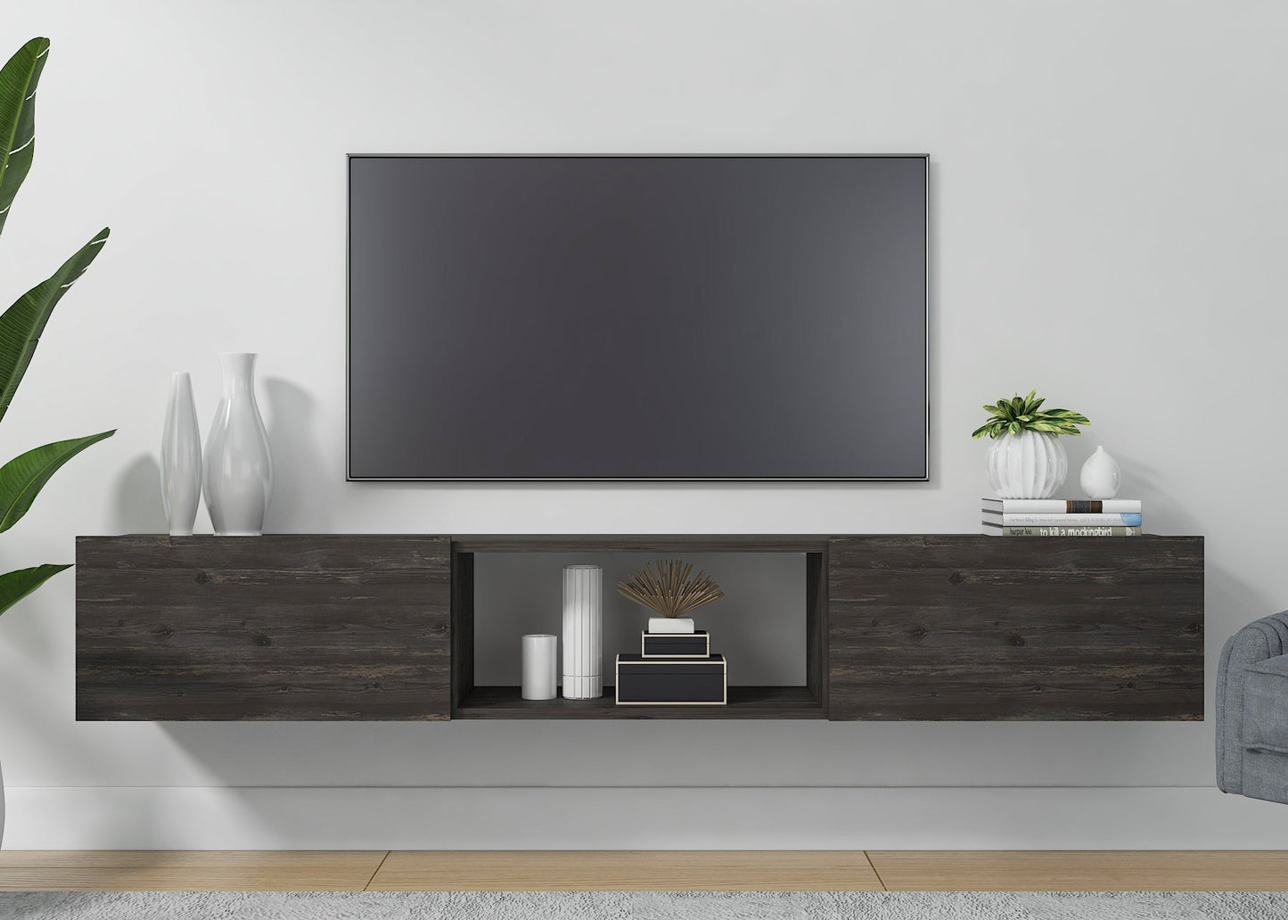 Sculley 71" Floating TV Stand Up to 70" TV's Wall Mounted Media Console