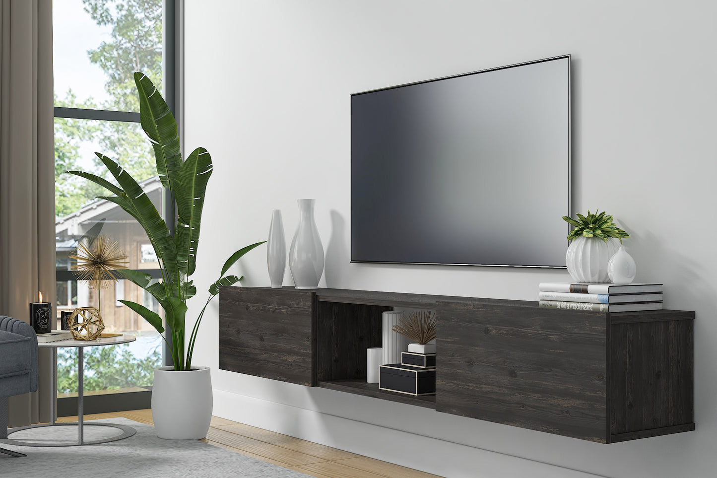 Sculley 71" Floating TV Stand Up to 70" TV's Wall Mounted Media Console