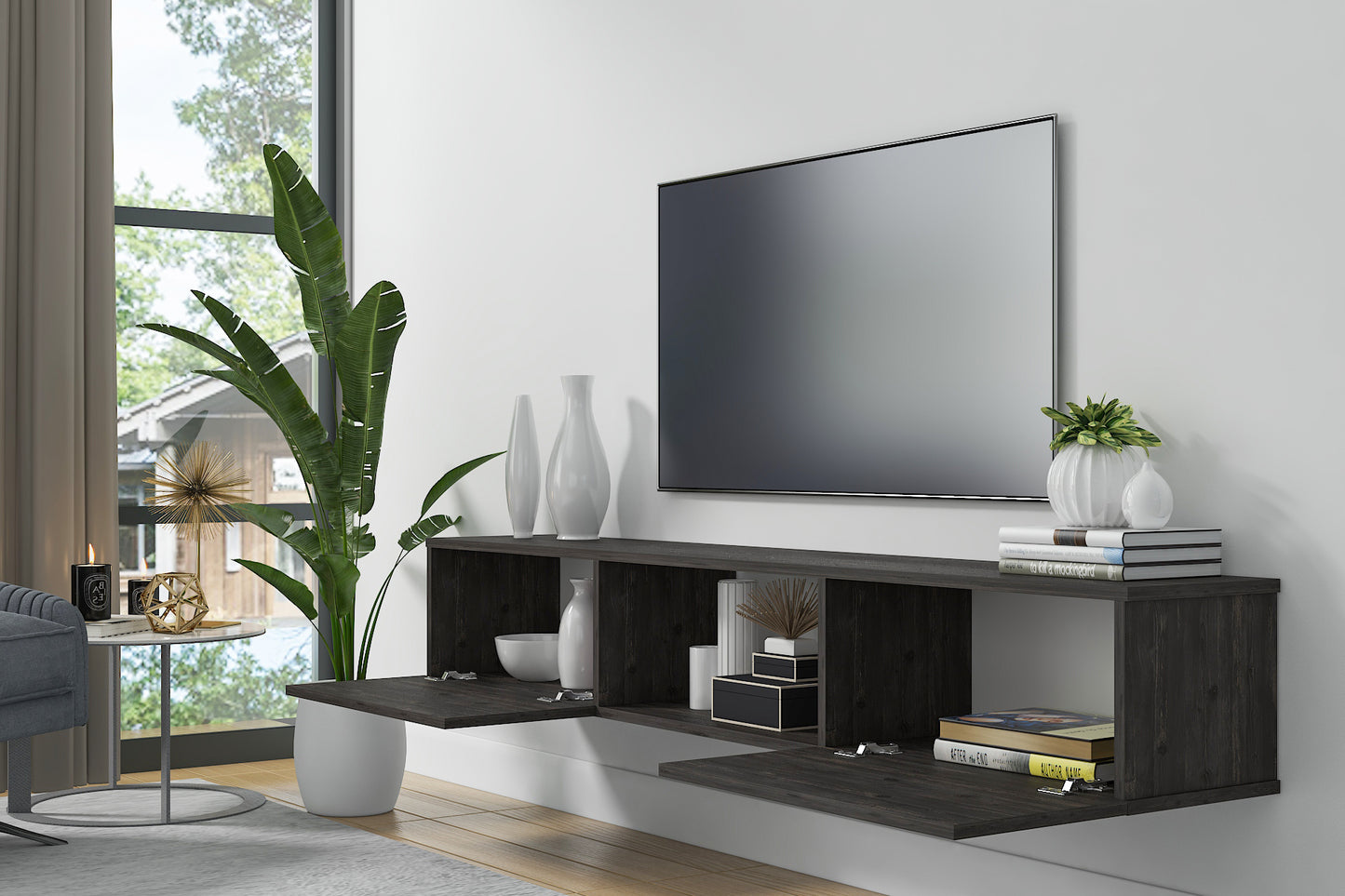 Sculley 71" Floating TV Stand Up to 70" TV's Wall Mounted Media Console