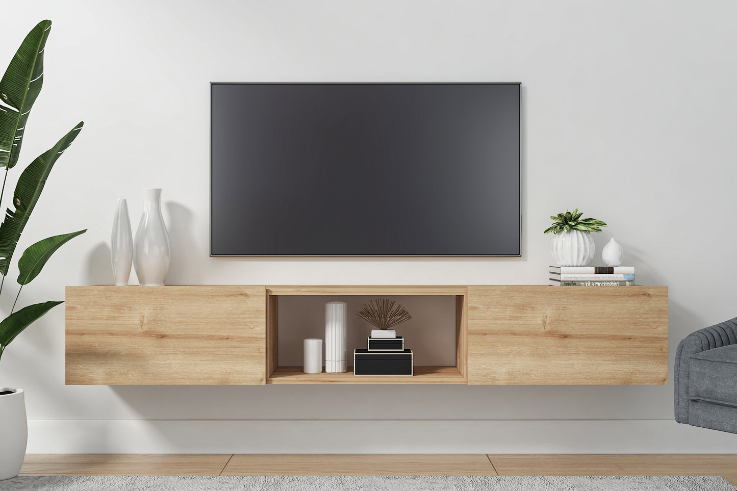 Sculley 71" Floating TV Stand Up to 70" TV's Wall Mounted Media Console