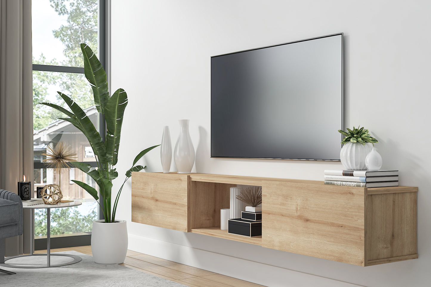 Sculley 71" Floating TV Stand Up to 70" TV's Wall Mounted Media Console