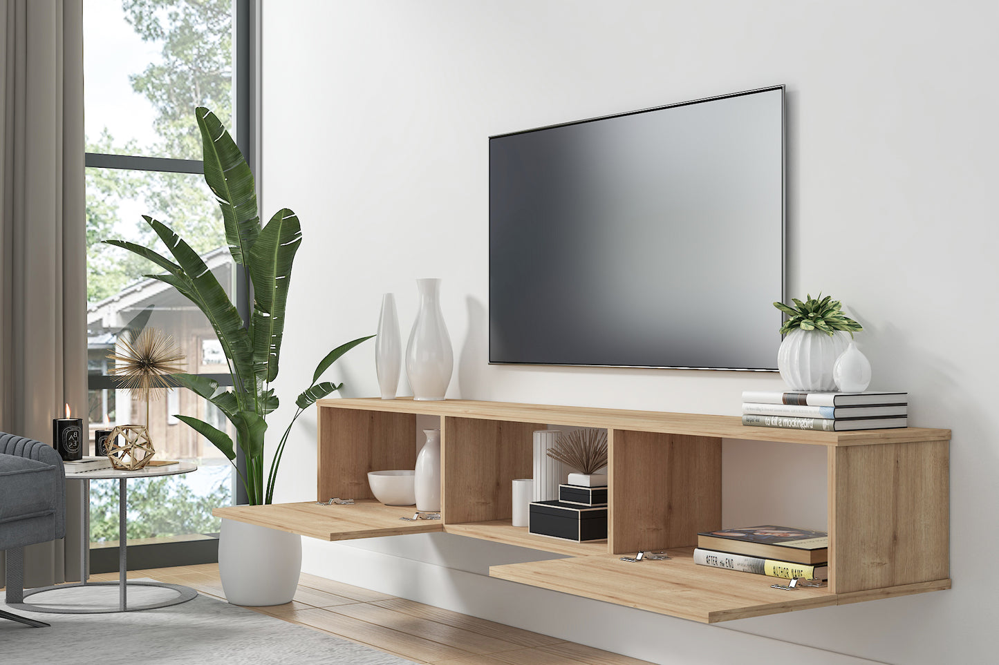Sculley 71" Floating TV Stand Up to 70" TV's Wall Mounted Media Console