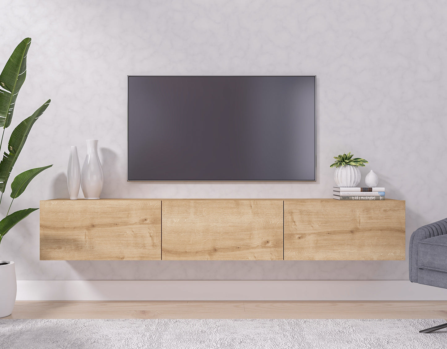 Hamman Modern 71" Floating TV Stand with Storage Wall-Mounted Media Console for TVs up to 80"