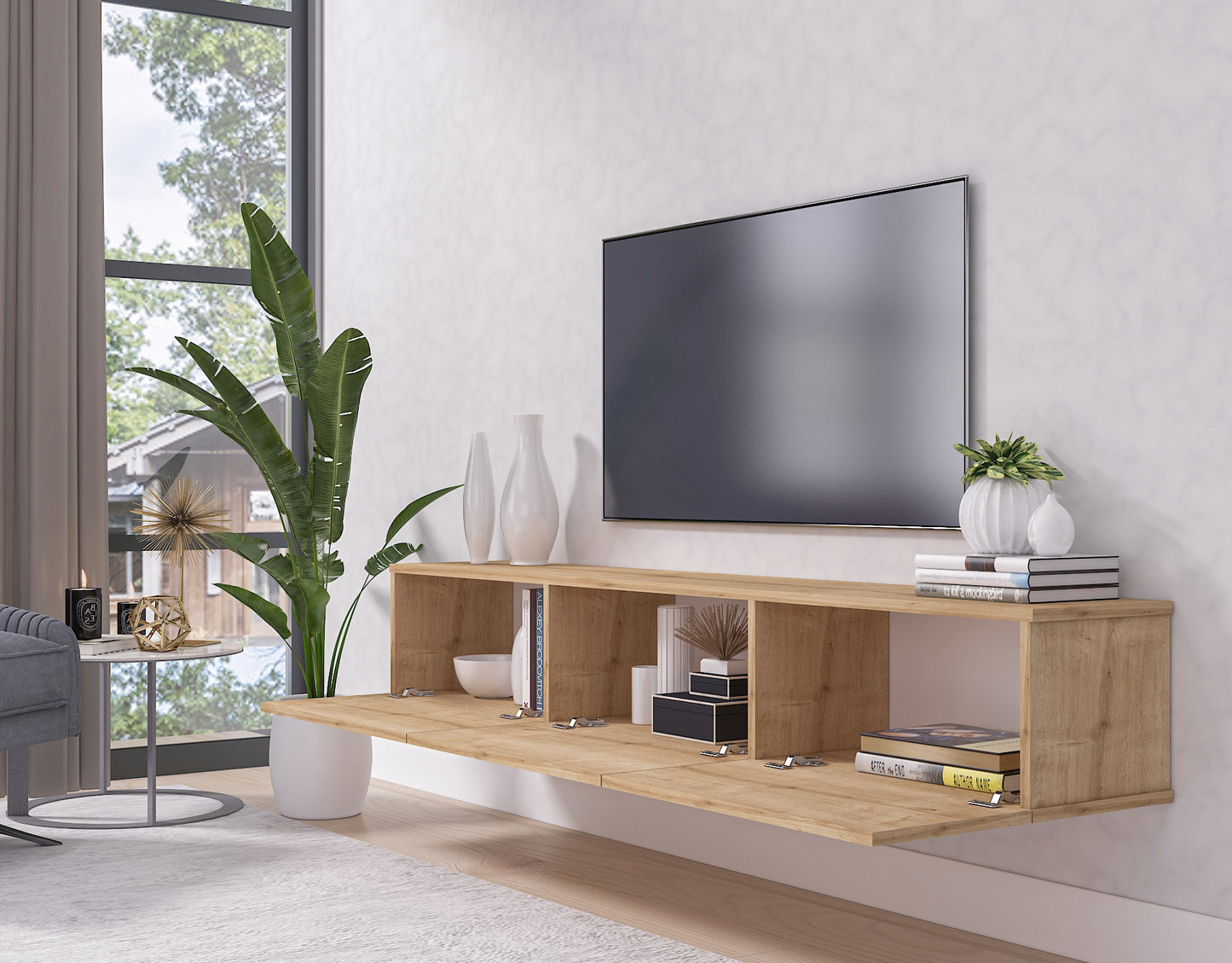 Hamman Modern 71" Floating TV Stand with Storage Wall-Mounted Media Console for TVs up to 80"