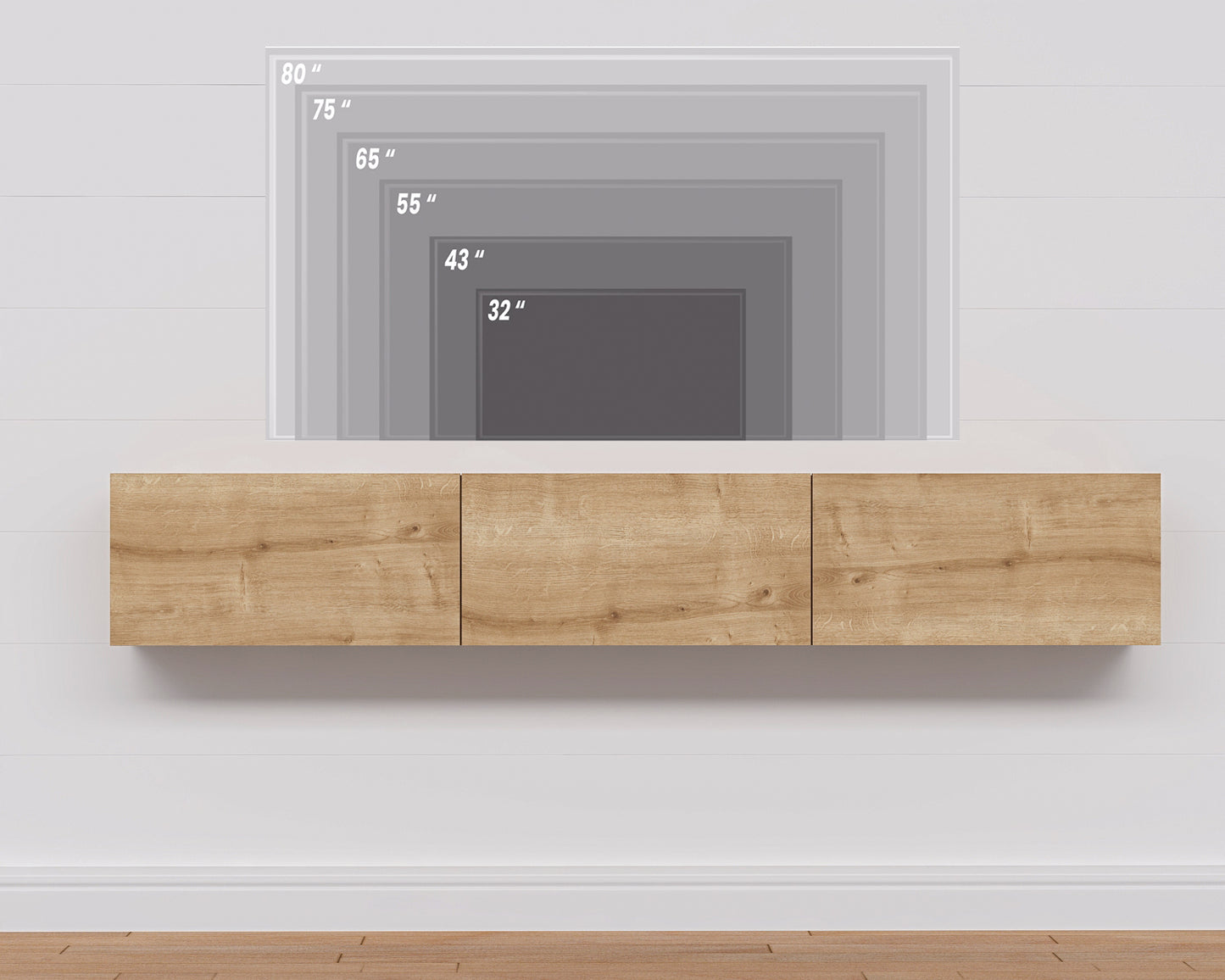 Hamman Modern 71" Floating TV Stand with Storage Wall-Mounted Media Console for TVs up to 80"