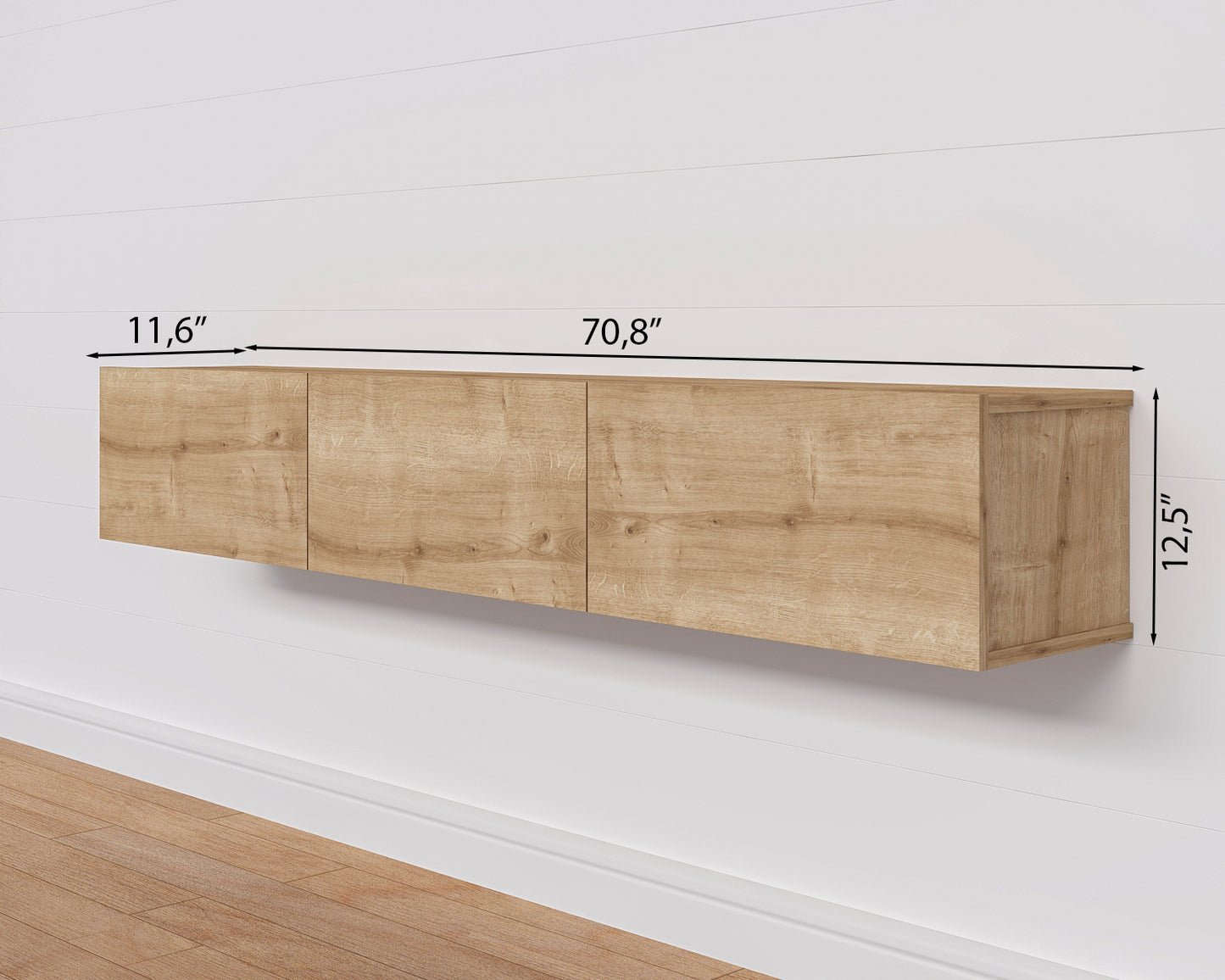 Hamman Modern 71" Floating TV Stand with Storage Wall-Mounted Media Console for TVs up to 80"