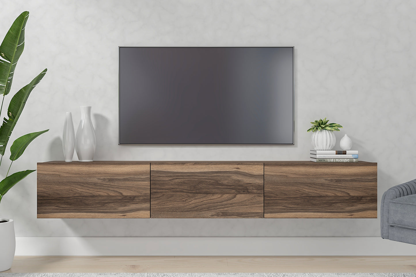 Hamman Modern 71" Floating TV Stand with Storage Wall-Mounted Media Console for TVs up to 80"