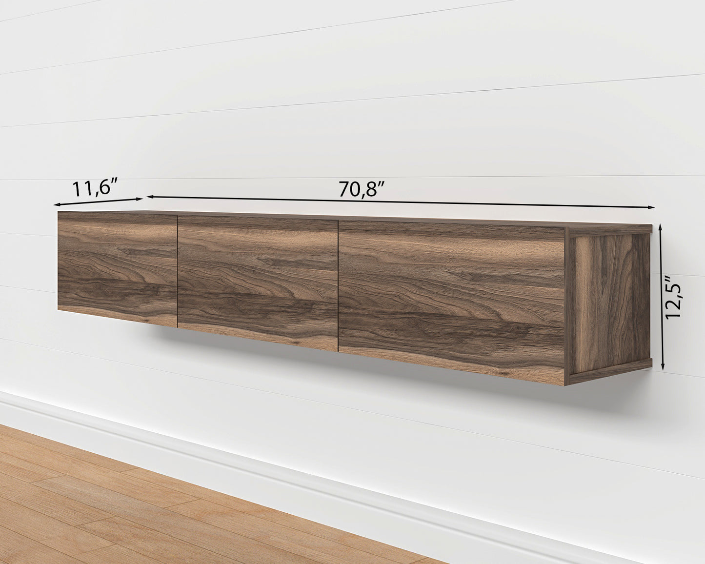 Hamman Modern 71" Floating TV Stand with Storage Wall-Mounted Media Console for TVs up to 80"