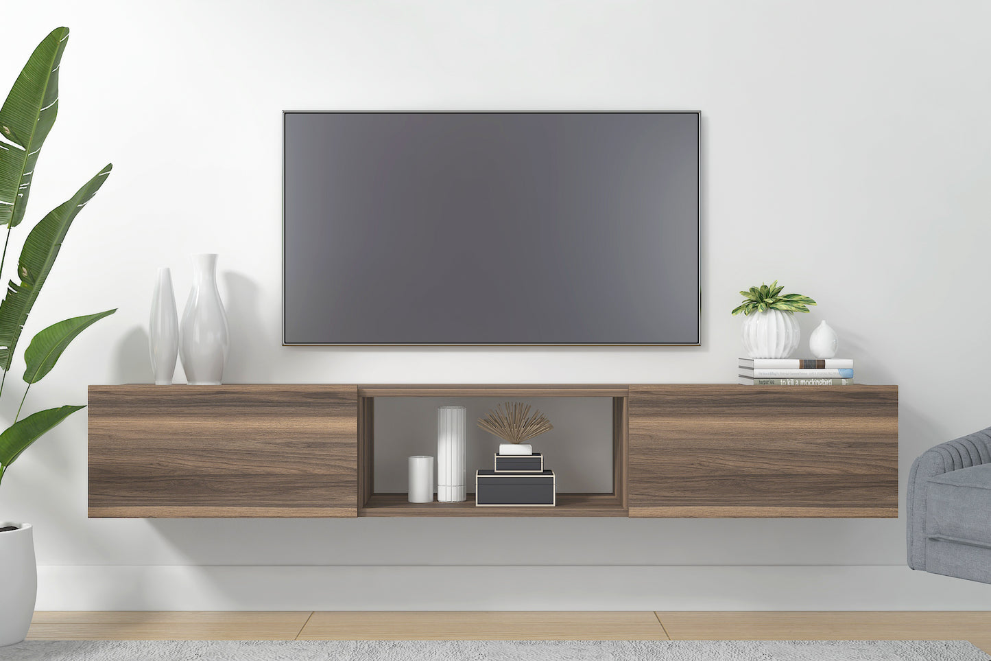 Sculley 71" Floating TV Stand Up to 70" TV's Wall Mounted Media Console