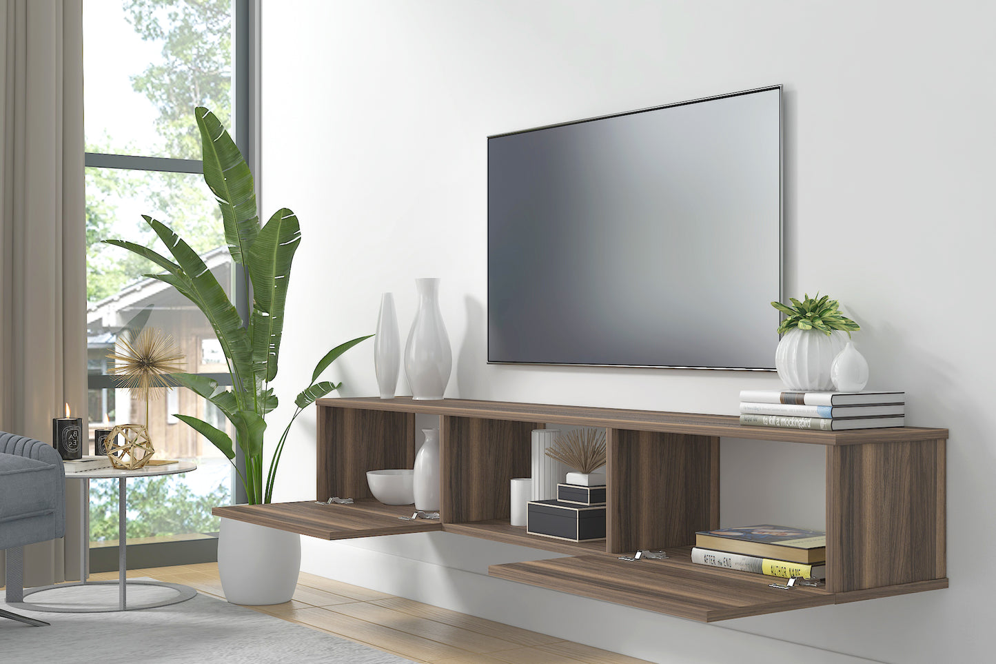 Sculley 71" Floating TV Stand Up to 70" TV's Wall Mounted Media Console