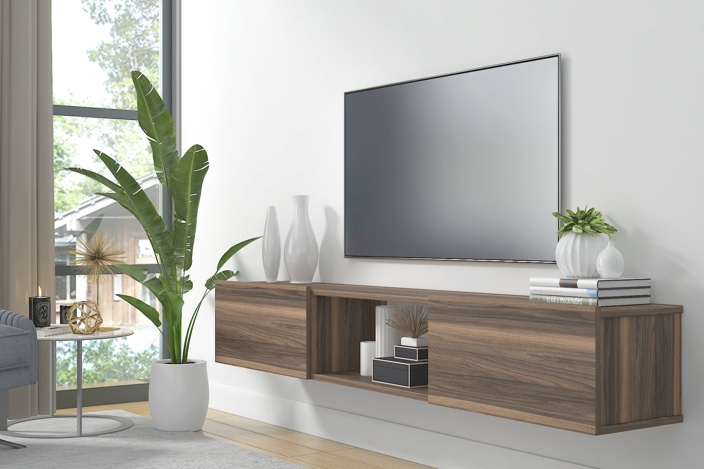 Sculley 71" Floating TV Stand Up to 70" TV's Wall Mounted Media Console