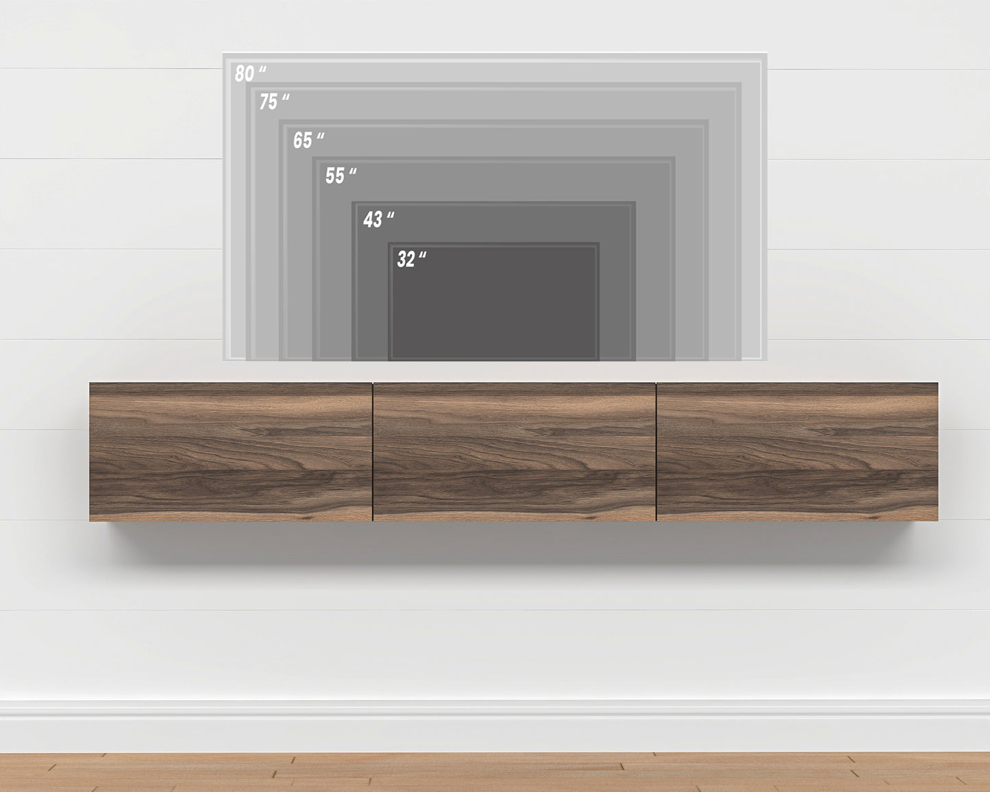 Hamman Modern 71" Floating TV Stand with Storage Wall-Mounted Media Console for TVs up to 80"