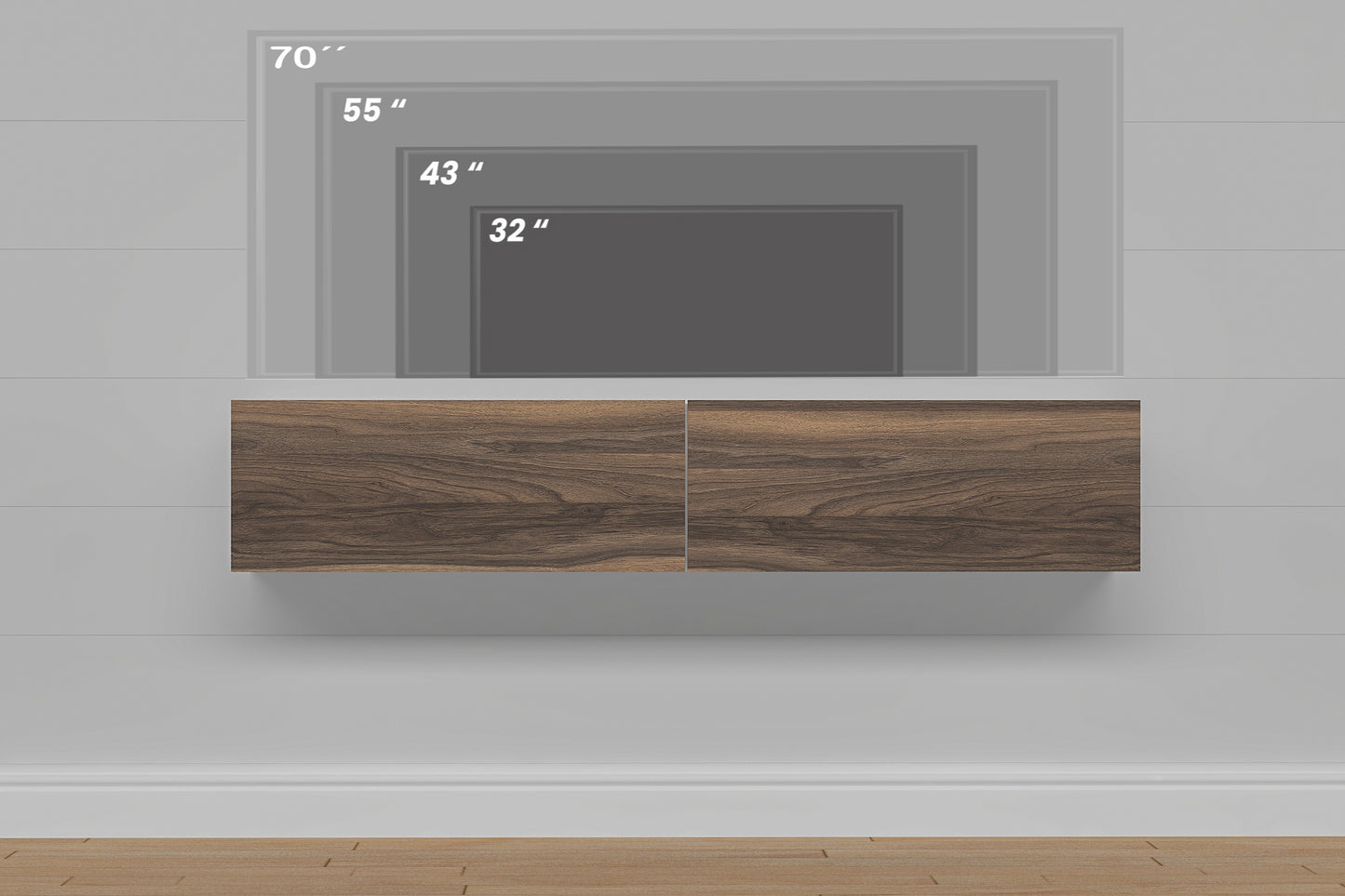 Housley 53" Floating TV Stand Up to 70" TV's Wall Mounted Media Console