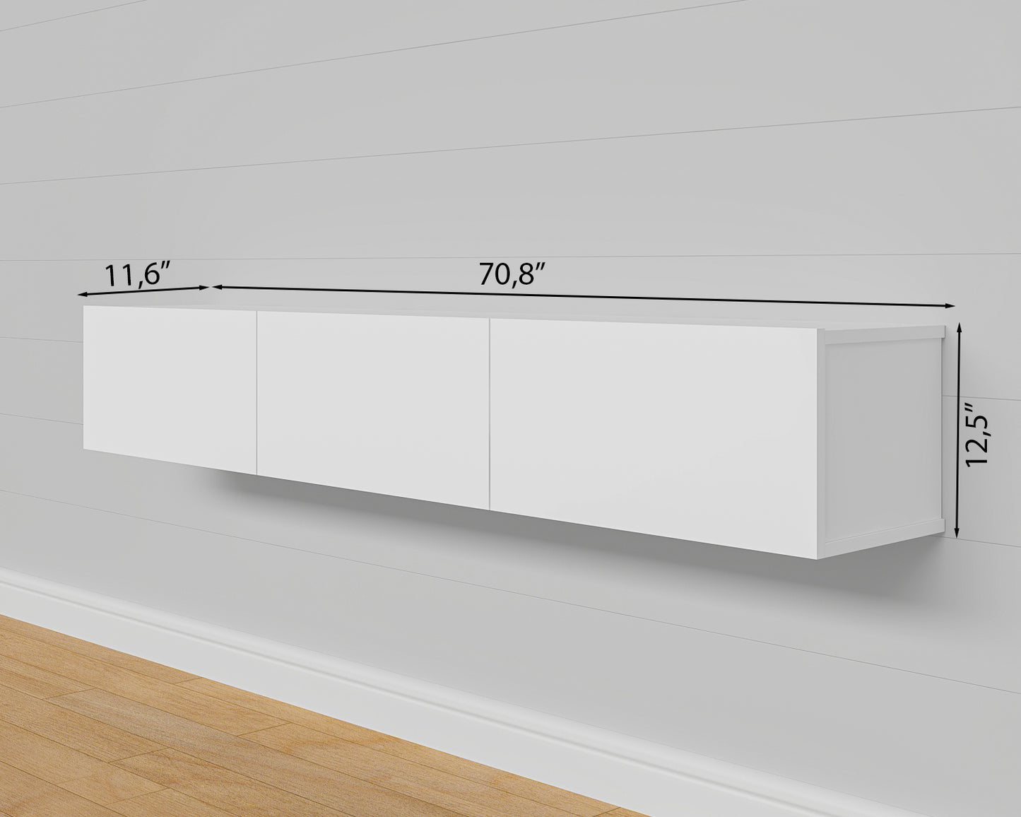 Hamman Modern 71" Floating TV Stand with Storage Wall-Mounted Media Console for TVs up to 80"