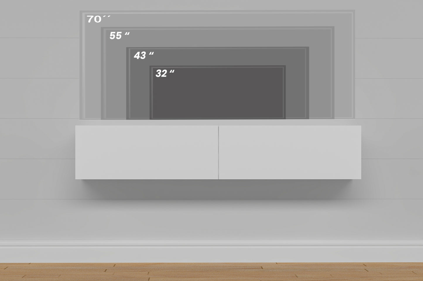 Housley 53" Floating TV Stand Up to 70" TV's Wall Mounted Media Console