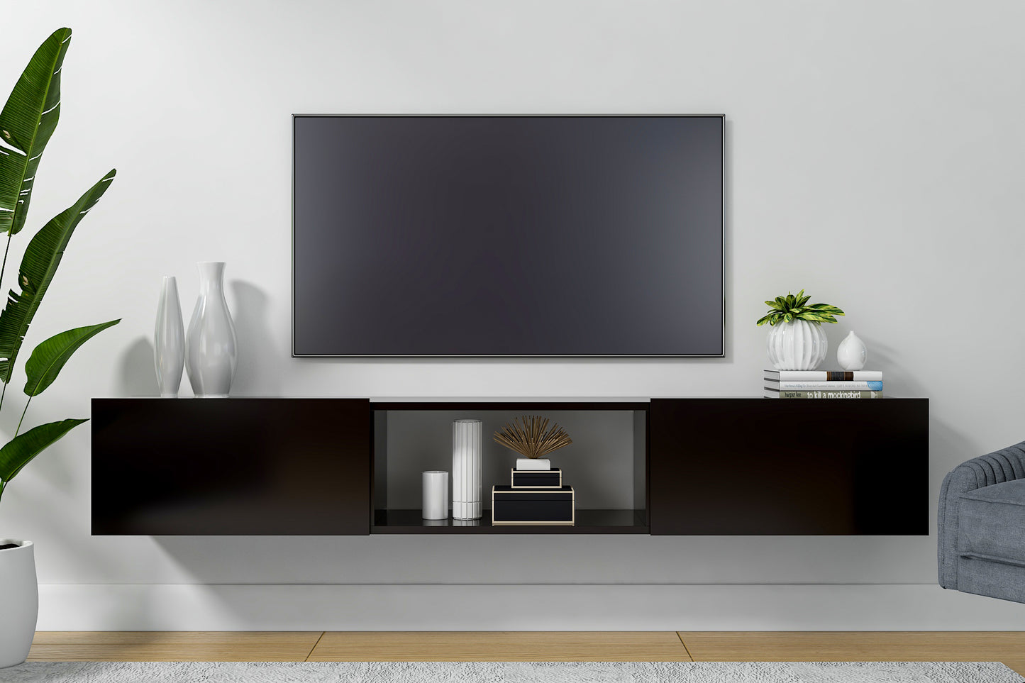 Sculley 71" Floating TV Stand Up to 70" TV's Wall Mounted Media Console