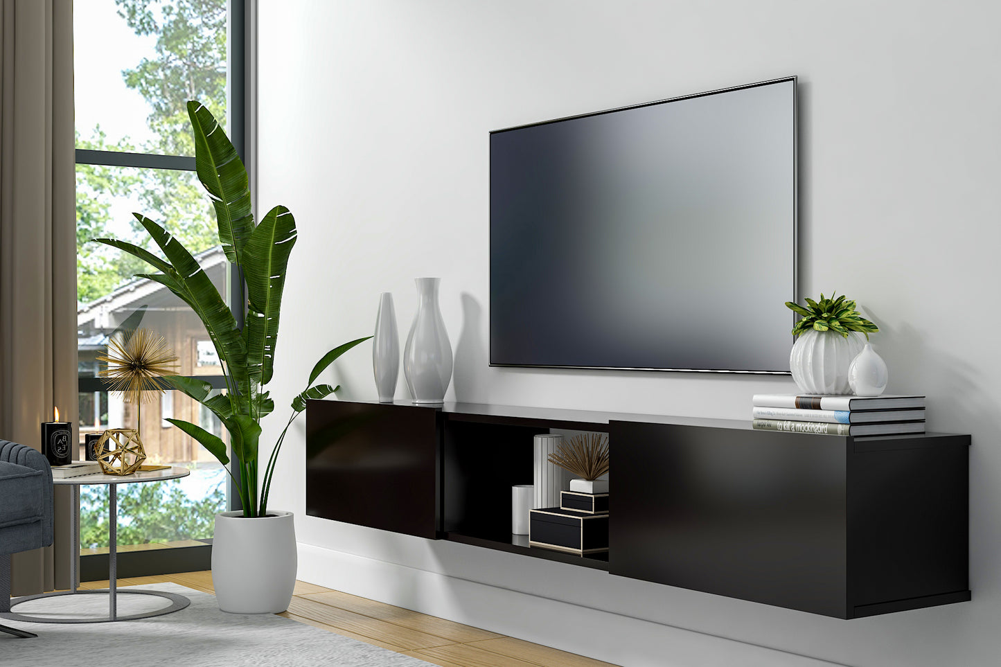 Sculley 71" Floating TV Stand Up to 70" TV's Wall Mounted Media Console