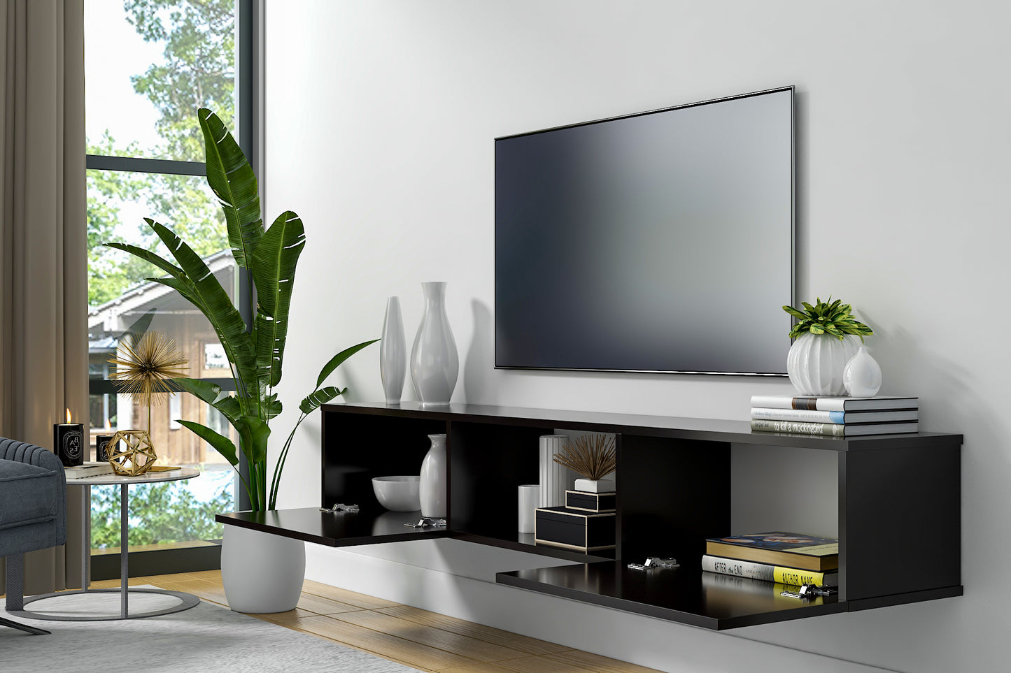 Sculley 71" Floating TV Stand Up to 70" TV's Wall Mounted Media Console