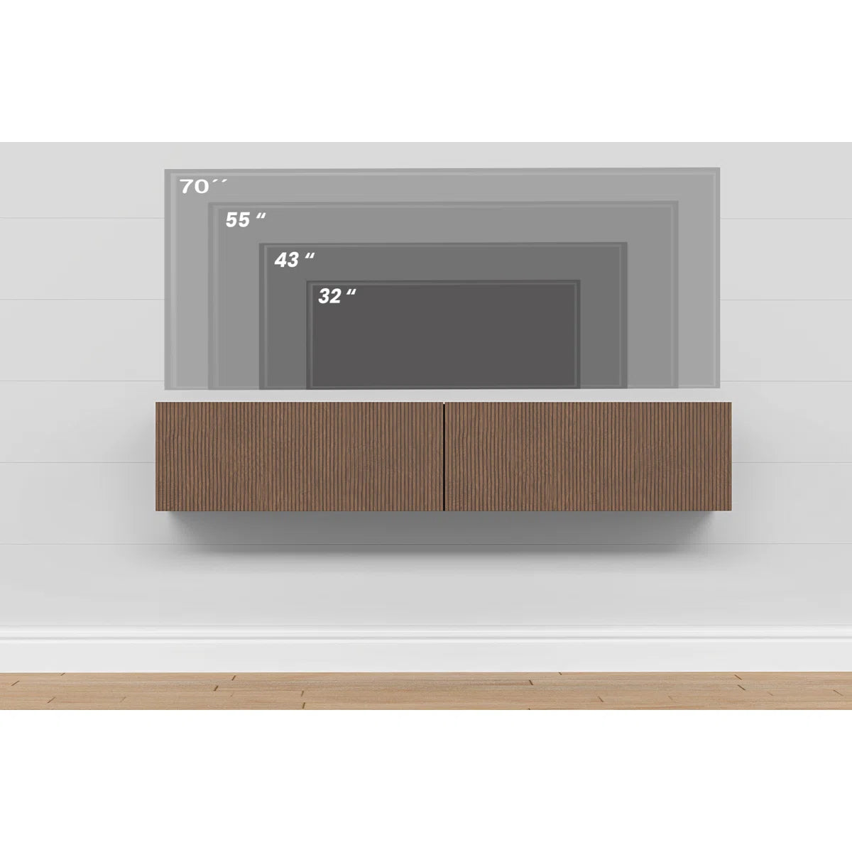 Housley 53" Floating TV Stand Up to 70" TV's Wall Mounted Media Console