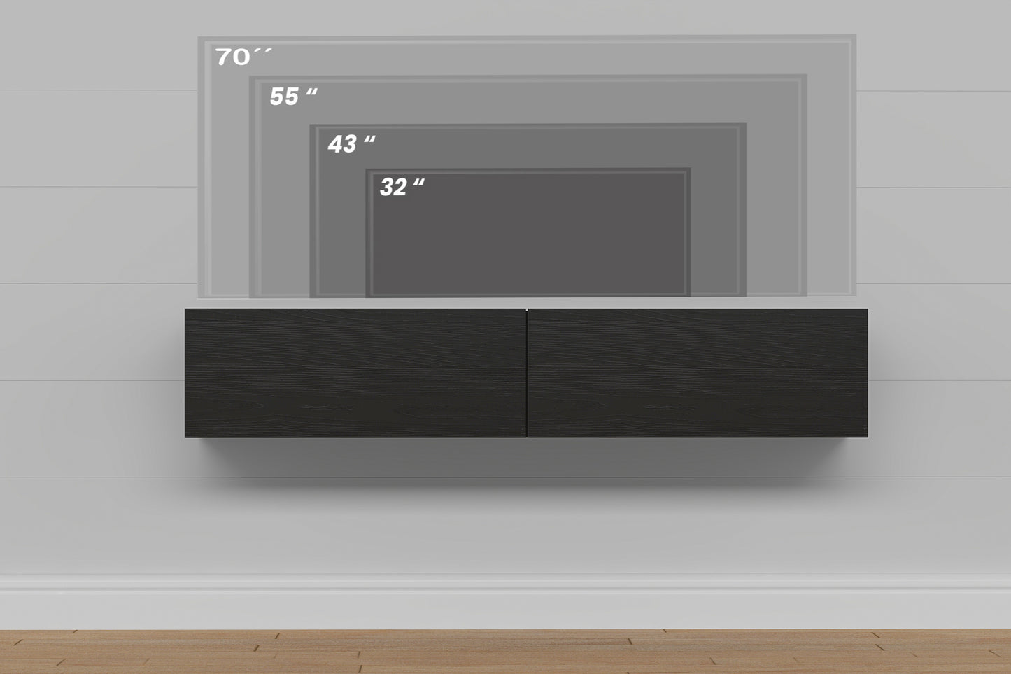 Housley 53" Floating TV Stand Up to 70" TV's Wall Mounted Media Console