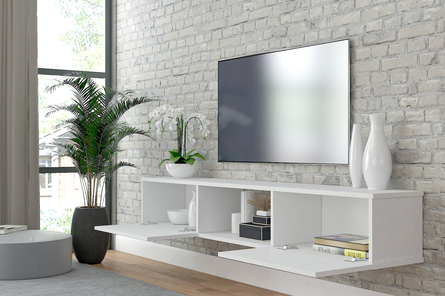 Sculley 71" Floating TV Stand Up to 70" TV's Wall Mounted Media Console