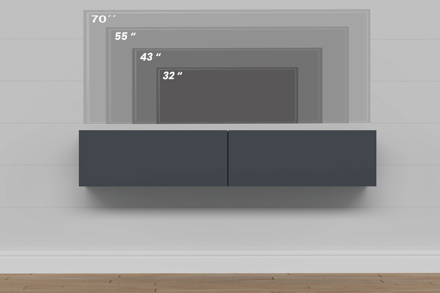 Housley 53" Floating TV Stand Up to 70" TV's Wall Mounted Media Console