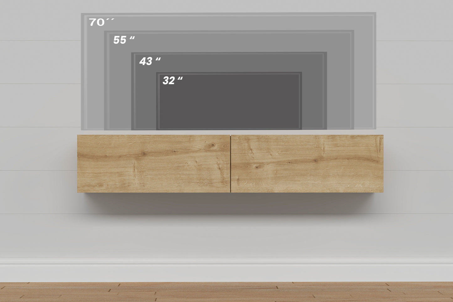 Housley 53" Floating TV Stand Up to 70" TV's Wall Mounted Media Console